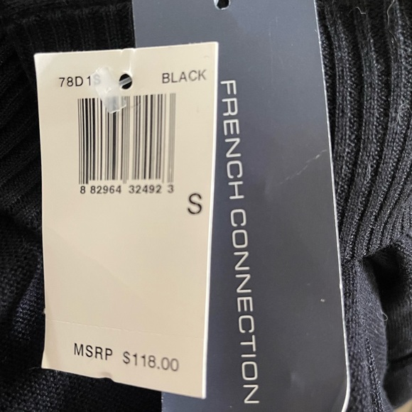 French Connection Black Short Sleeve Snap-front Sweater w Pockets Size Small - Picture 14 of 16